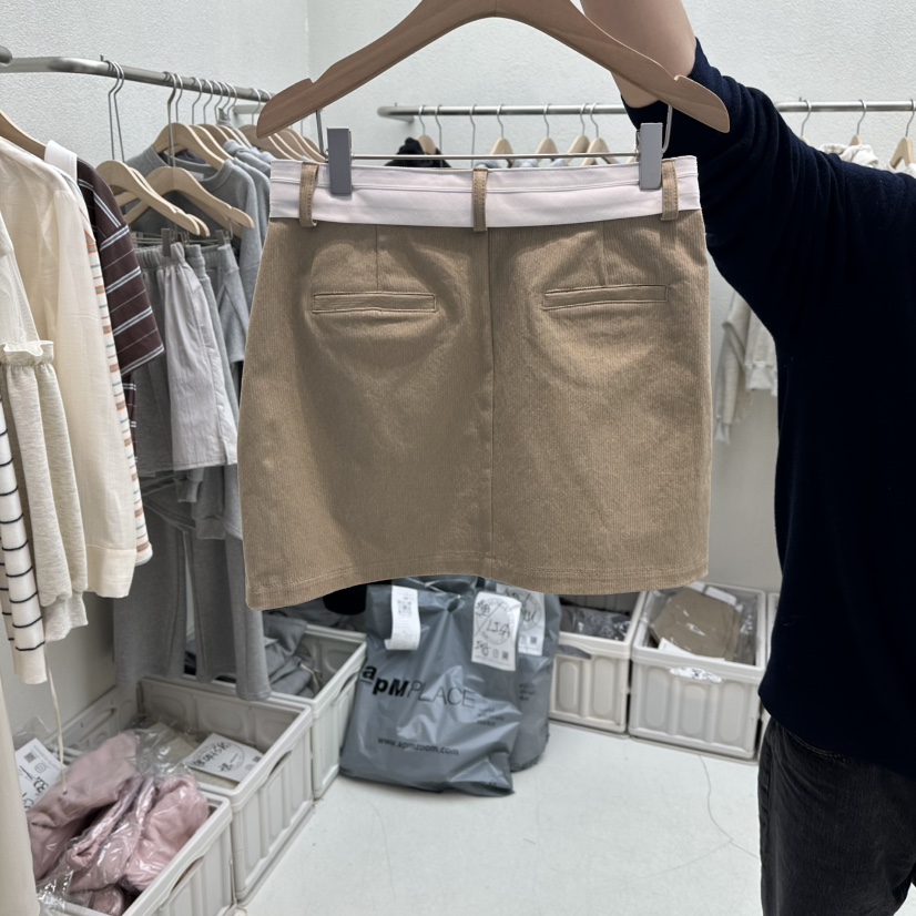 HUMMING BIRD韓國代購女士新品人氣休閑真品熱賣短裙腰帶HUMMING BIRD短裙