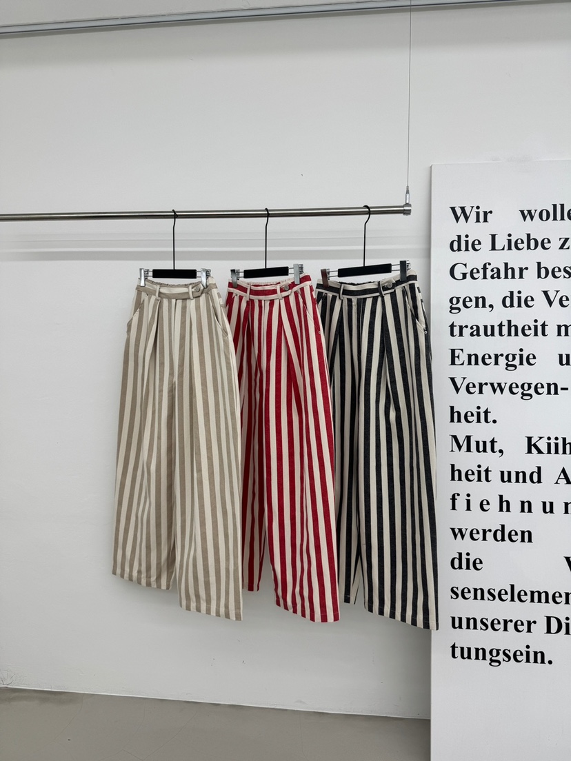 RED-A韓國代購女裝新品人氣休閑熱賣推薦時尚休閑褲條紋RED-A休閑褲圖色3左三色