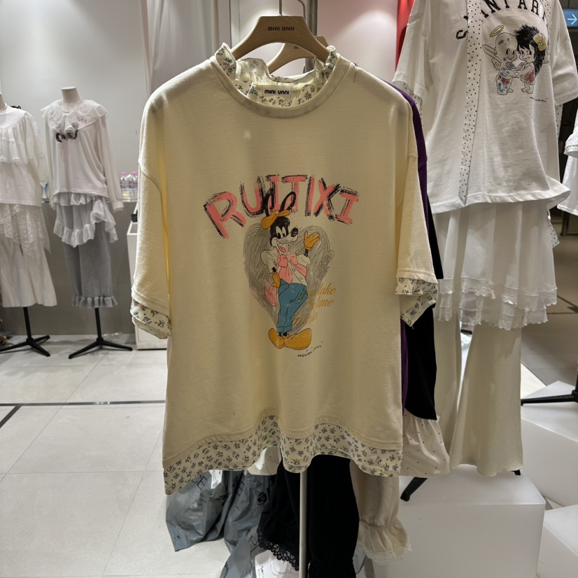 MINI UNNI東大門代購女裝新款真品時尚推薦職業熱賣人氣T恤MINI UNNIT恤圖色1