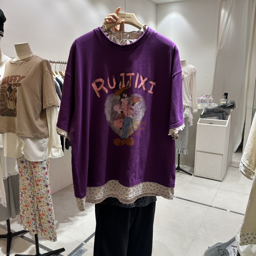 MINI UNNI東大門代購女裝新款真品時尚推薦職業熱賣人氣T恤MINI UNNIT恤圖色2