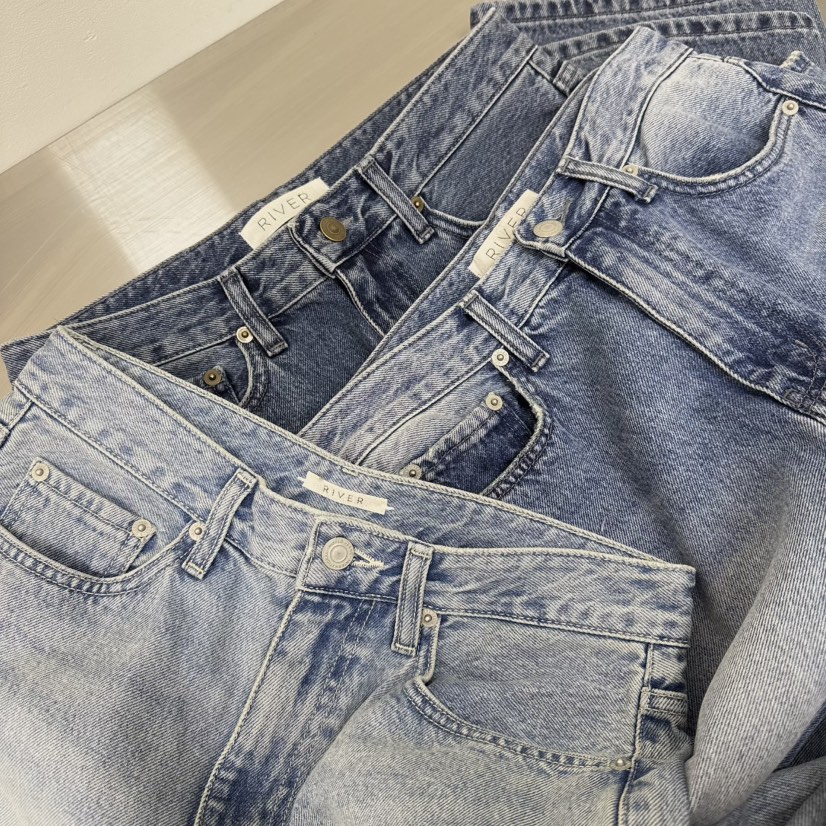RIVER韓國直郵女士新款人氣26春夏職業熱賣休閑推薦牛仔褲WATER/RIVER牛仔褲
