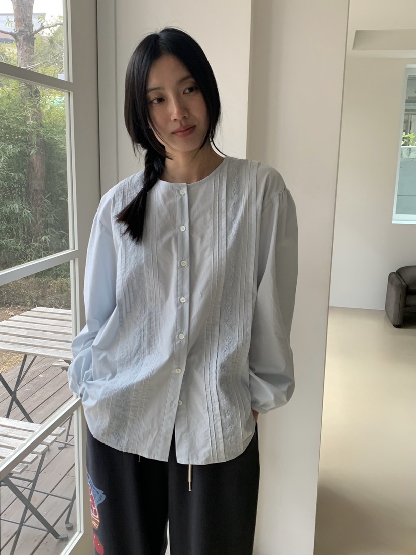 LOVE MY SANTA東大門實拍女裝新款26春夏襯衫蕾絲衫褶裥Santa/LOVE MY SANTA襯衫/蕾絲衫圖色3