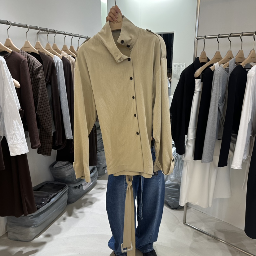 RENDER韓國代購女士新品職業時尚26春夏真品休閑夾克含腰帶RENDER夾克圖色1