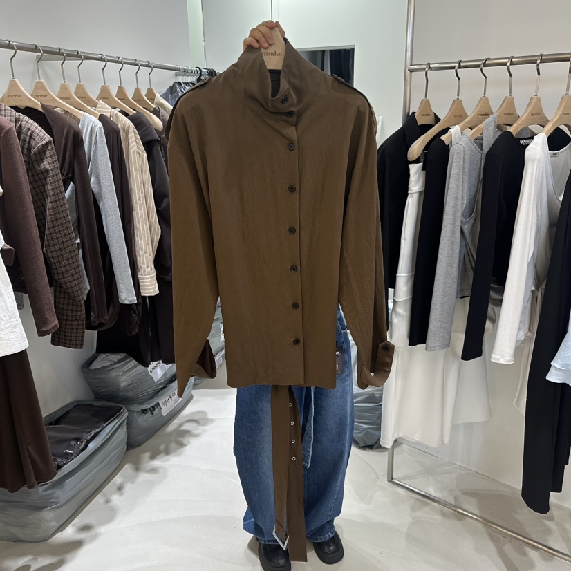 RENDER韓國代購女士新品職業時尚26春夏真品休閑夾克含腰帶RENDER夾克圖色2