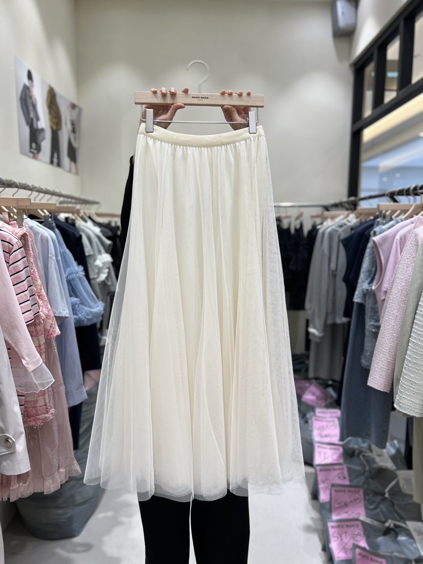 MARIE MARIE韓國直郵女裝新品真品26春夏職業時尚長裙鏤空MARIE MARIE長裙圖色1