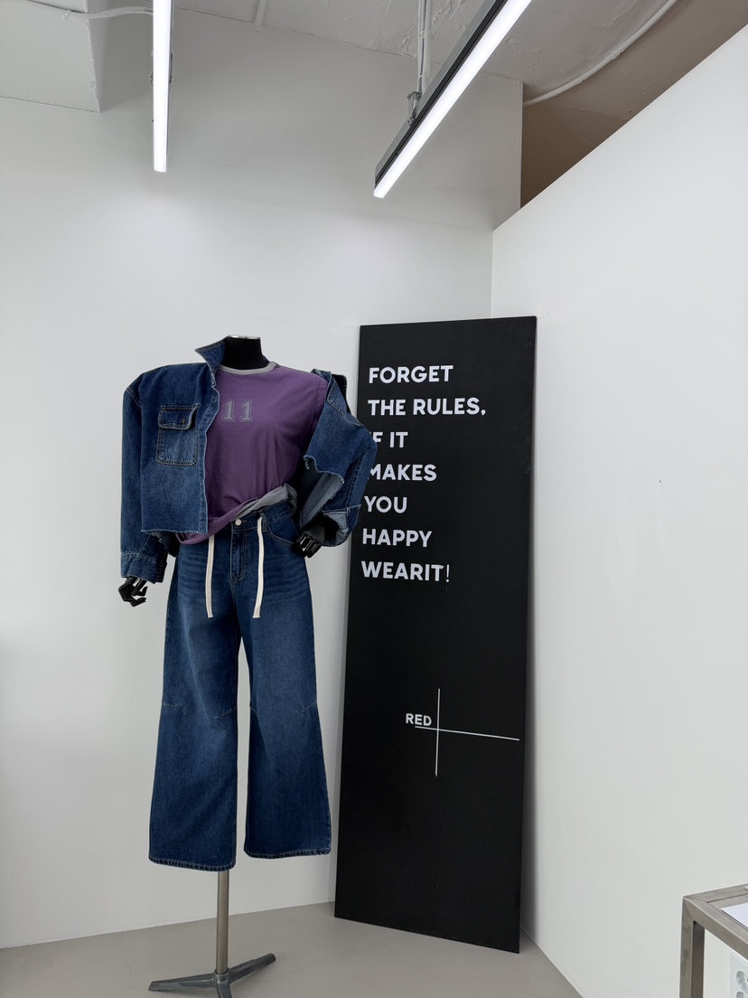 RED-A韓國代購女士新款休閑人氣熱賣推薦26春夏牛仔褲系帶RED-A牛仔褲