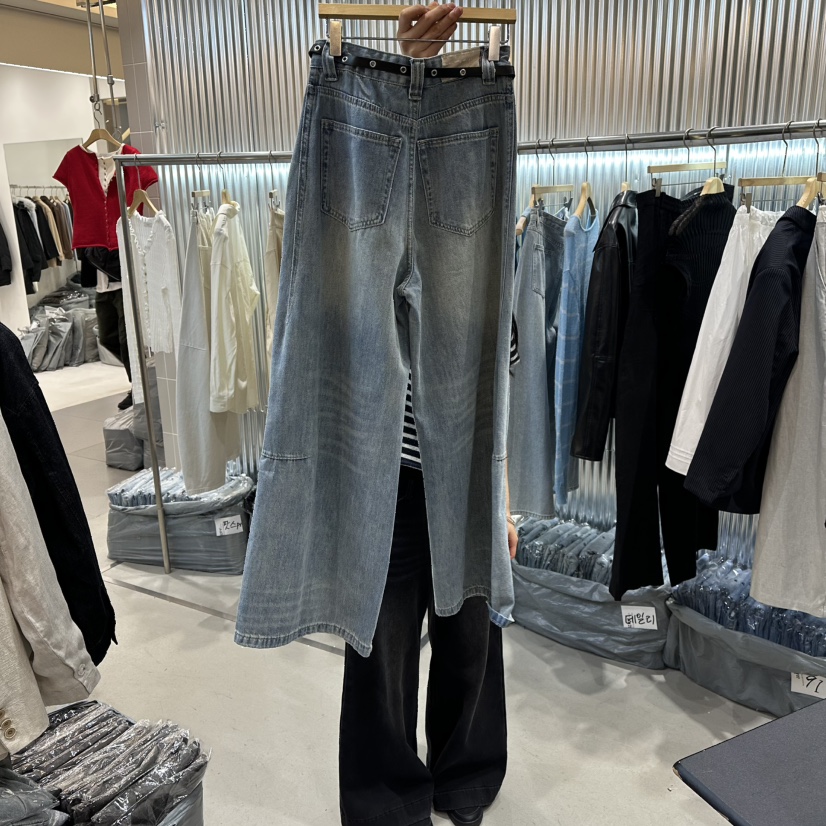 ALEGRE東大門實拍女士新品真品推薦時尚人氣牛仔褲不含腰帶ALEGRE牛仔褲