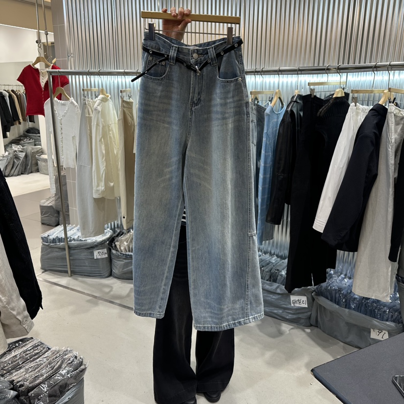 ALEGRE東大門實拍女士新品真品推薦時尚人氣牛仔褲不含腰帶ALEGRE牛仔褲圖色1