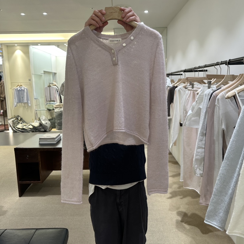 VEGETABLE東大門直郵女士新品休閑真品人氣26春夏針織衫紐扣VEGETABLE針織衫圖色2