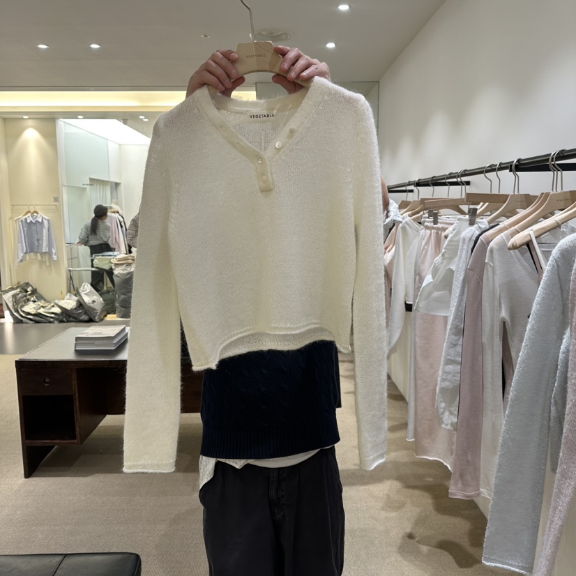 VEGETABLE東大門直郵女士新品休閑真品人氣26春夏針織衫紐扣VEGETABLE針織衫圖色3