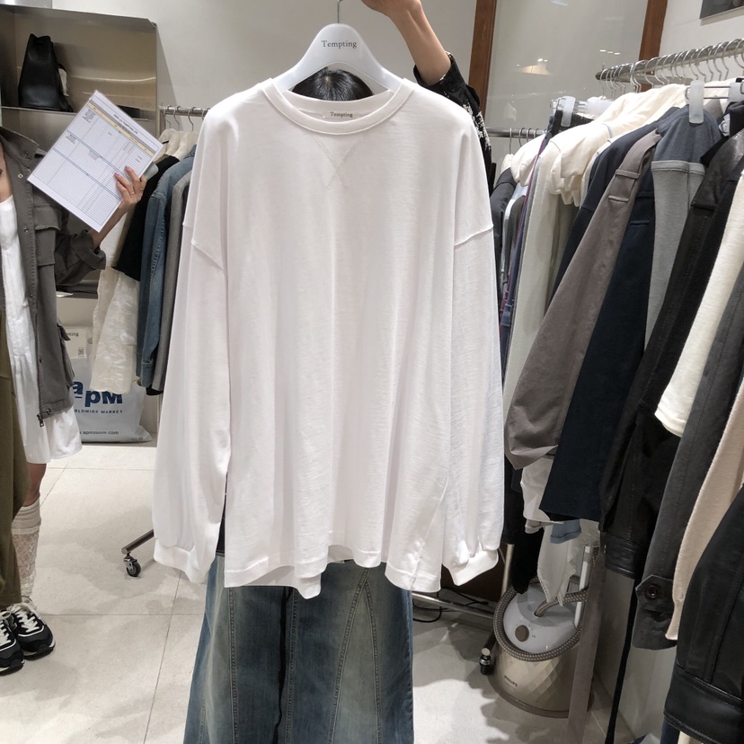 TEMPTING韓國代購女士新品人氣休閑時尚職業推薦真品長袖T恤TEMPTING長袖T恤圖色1