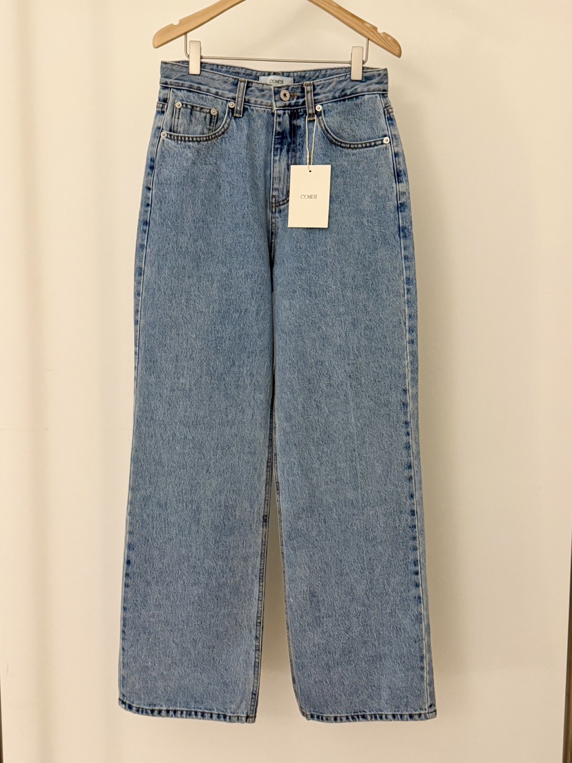 COMETE韓國直郵女士新款26春夏休閑人氣時尚熱賣推薦牛仔褲COMETE牛仔褲圖色1