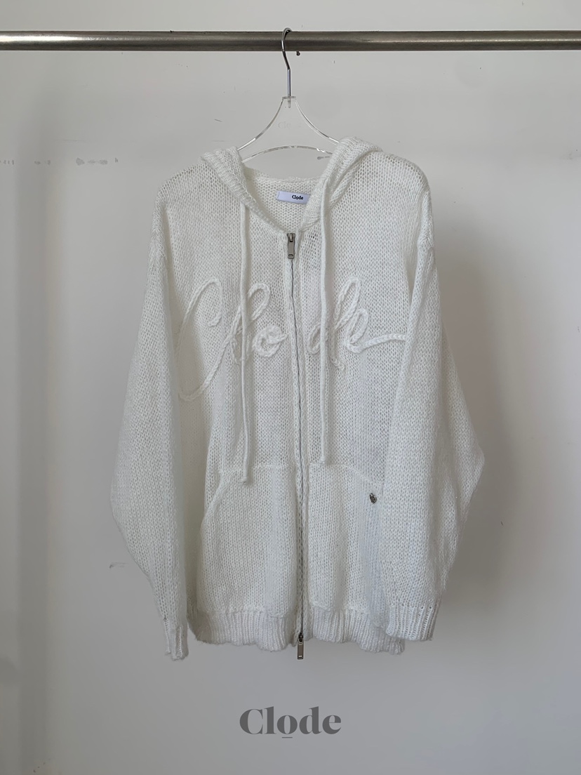 CLODE東大門直郵女士新款26春夏時尚職業針織衫連帽拉鏈衫CLODE針織衫圖色1