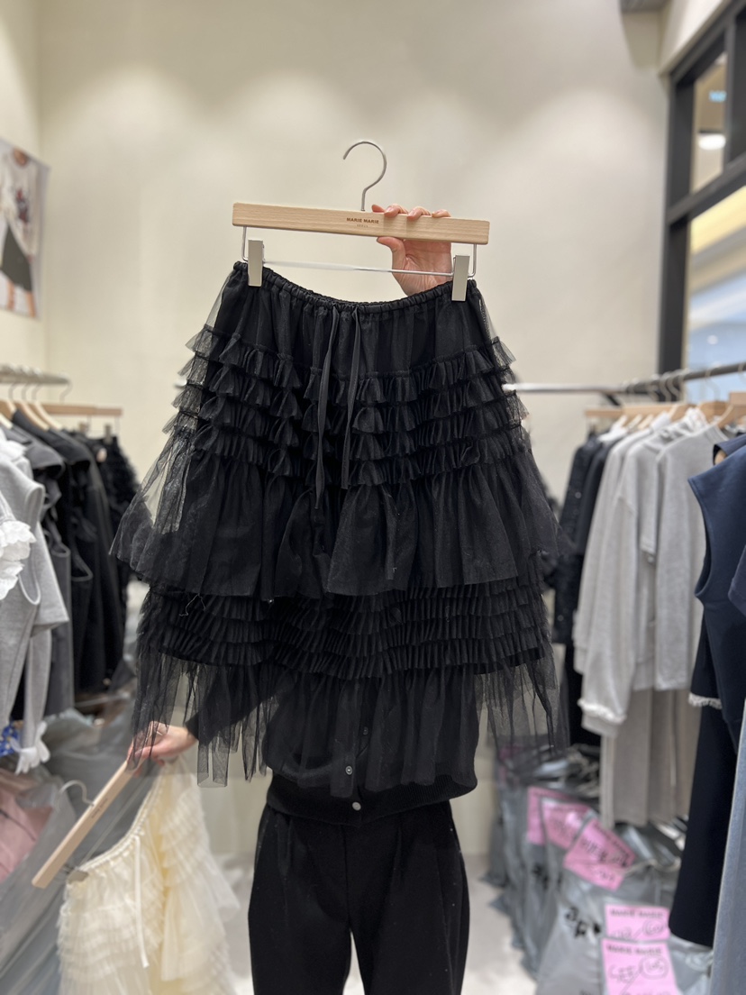 MARIE MARIE韓國代購女士新款26春夏半身裙中短裙中長款網眼MARIE MARIE半身裙/中短裙圖色2