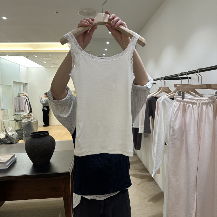 VEGETABLE東大門直郵女士新款熱賣推薦真品時尚吊帶背心蕾絲VEGETABLE吊帶/背心