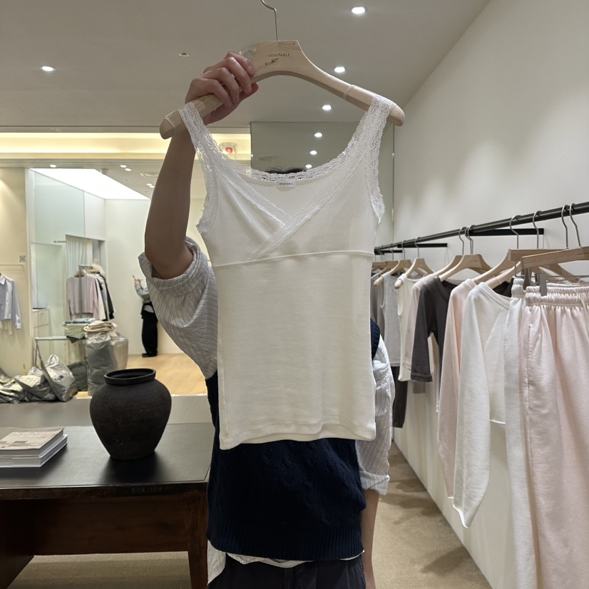 VEGETABLE東大門直郵女士新款熱賣推薦真品時尚吊帶背心蕾絲VEGETABLE吊帶/背心圖色1