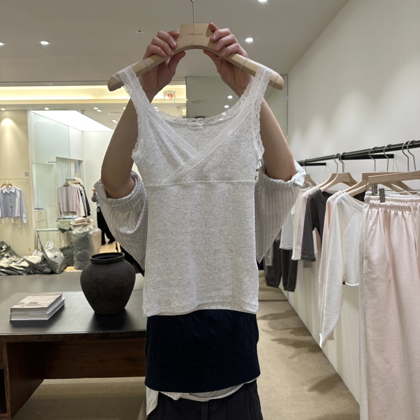 VEGETABLE東大門直郵女士新款熱賣推薦真品時尚吊帶背心蕾絲VEGETABLE吊帶/背心圖色2