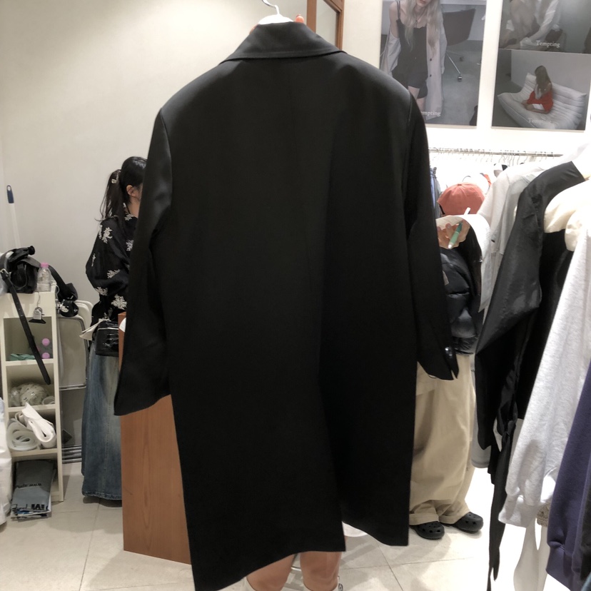 TEMPTING東大門代購女士新款熱賣推薦26春夏長款風衣緞面TEMPTING長款風衣