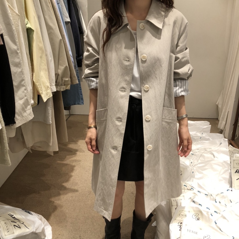 VENIR-a東大門代購女士新品26春夏休閑真品人氣長款風衣VENIR-a長款風衣圖色2