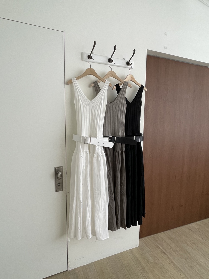 JOURNEY東大門直郵女士新品休閑26春夏熱賣連衣裙含腰帶羅紋JOURNEY連衣裙