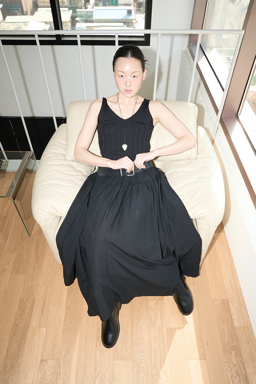 JOURNEY東大門直郵女士新品休閑26春夏熱賣連衣裙含腰帶羅紋JOURNEY連衣裙