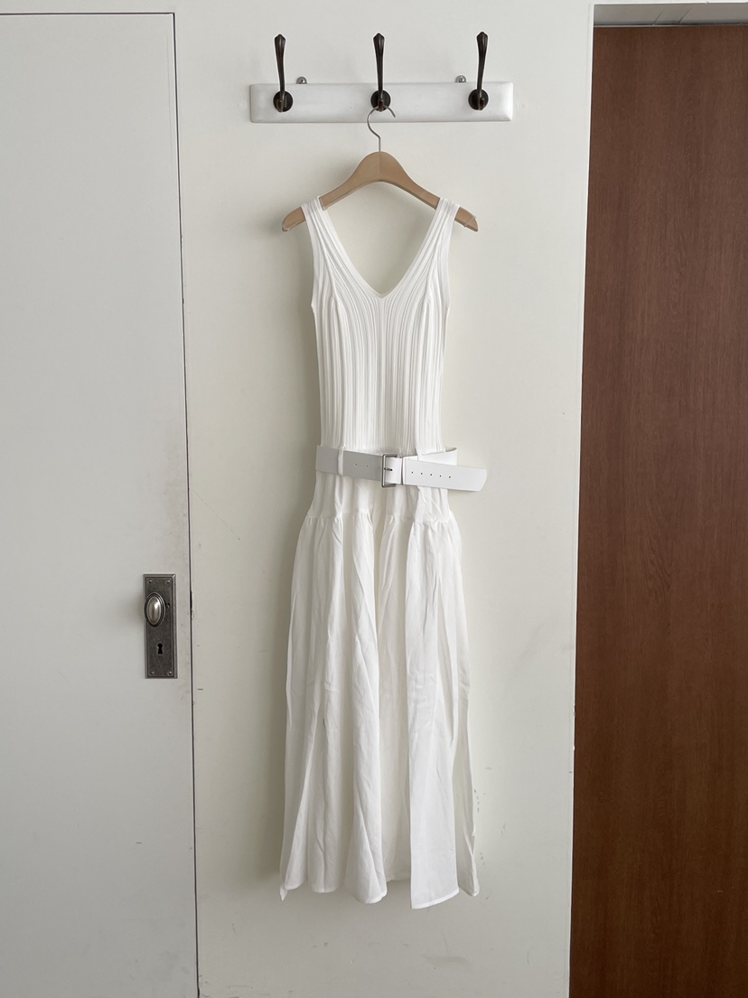 JOURNEY東大門直郵女士新品休閑26春夏熱賣連衣裙含腰帶羅紋JOURNEY連衣裙圖色1