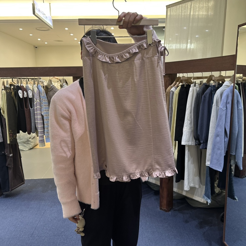 FURE韓國直郵女士新品人氣休閑職業熱賣推薦時尚長裙荷葉邊FURE長裙圖色1