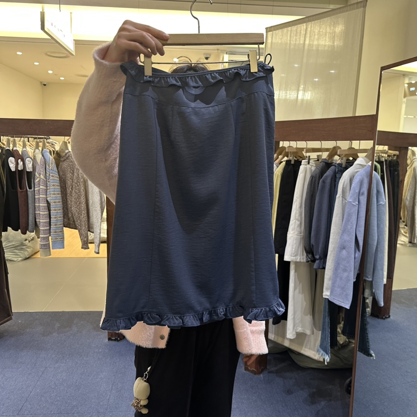 FURE韓國直郵女士新品人氣休閑職業熱賣推薦時尚長裙荷葉邊FURE長裙圖色2