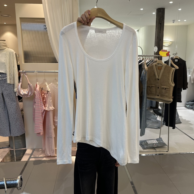 ALEGRE韓國直郵女裝新品推薦時尚真品職業熱賣人氣長袖T恤ALEGRE長袖T恤圖色1