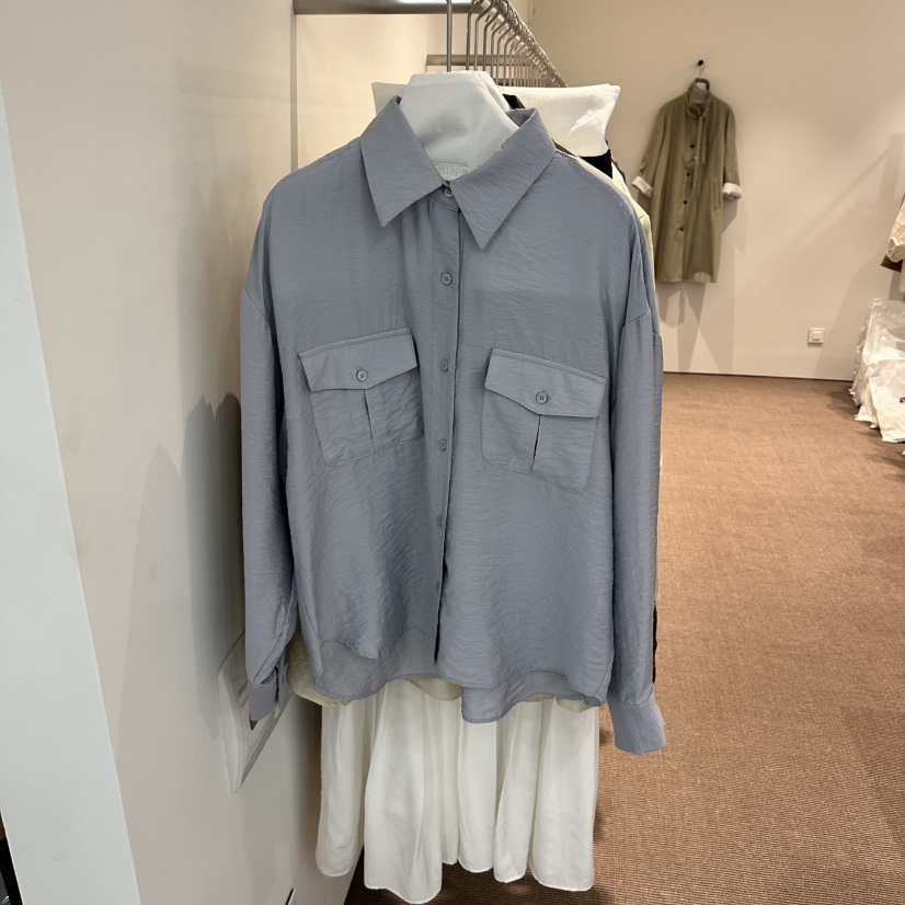 OVERTAKE韓國直郵女士新款職業時尚推薦真品襯衫蕾絲衫口袋OVERTAKE襯衫/蕾絲衫圖色2