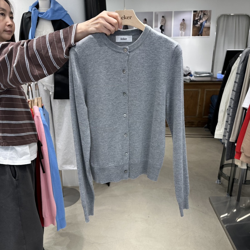 ACKER韓國代購女士新品休閑熱賣推薦26春夏針織衫圓領開衫ACKER針織衫圖色1