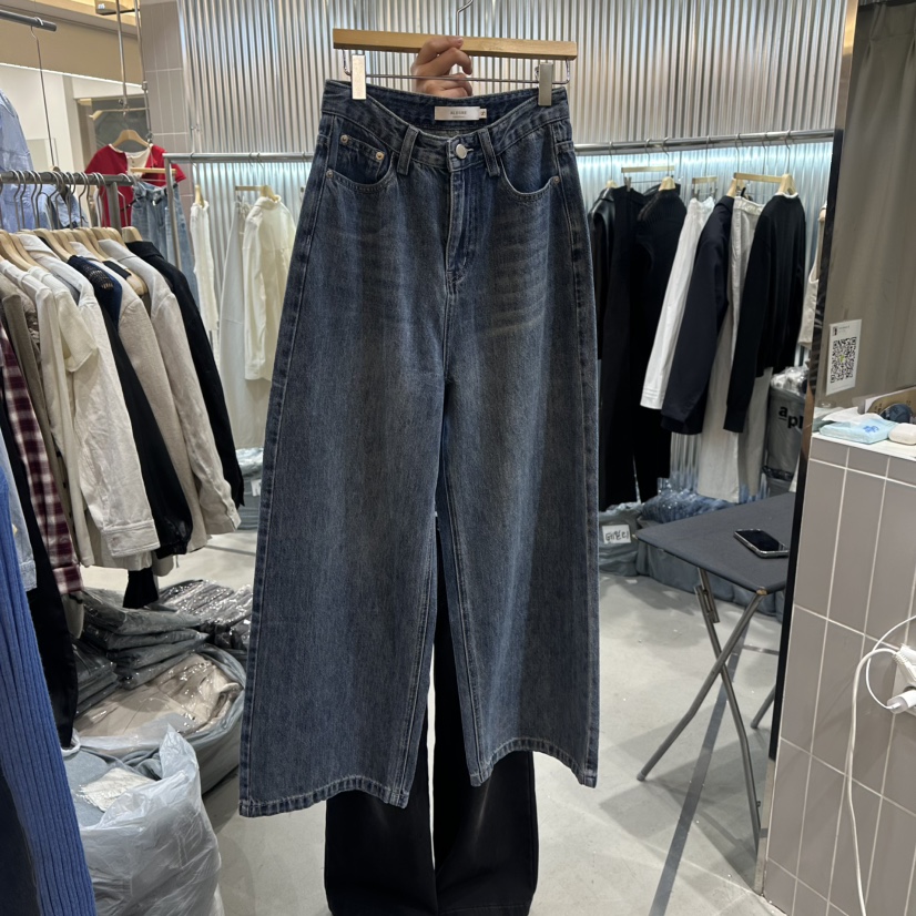 ALEGRE東大門代購女裝新款推薦職業休閑26春夏牛仔褲貝雷ALEGRE牛仔褲圖色1