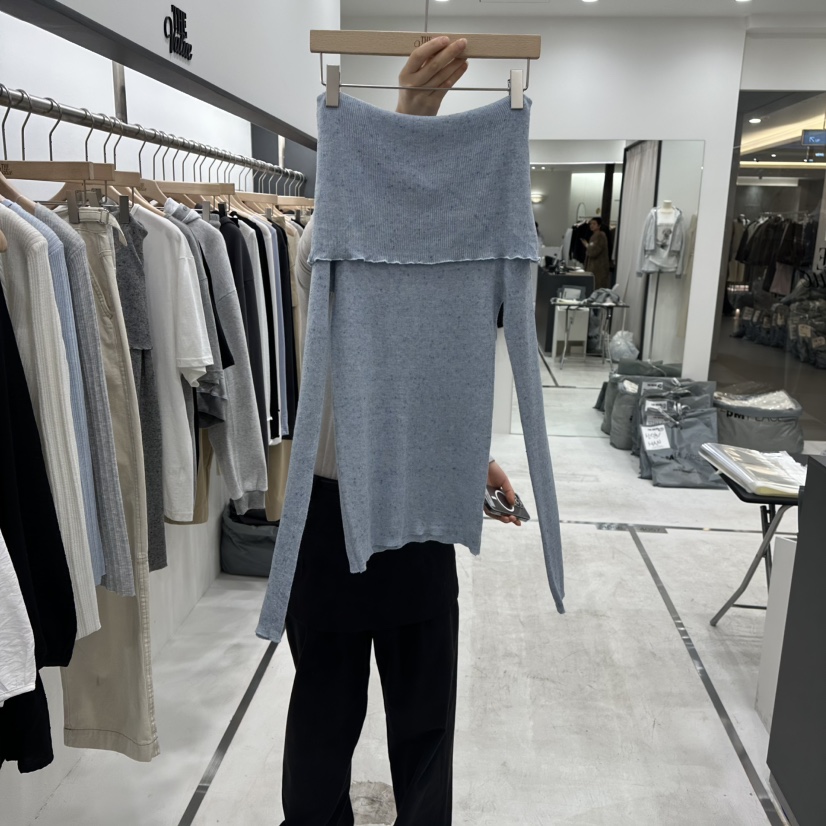 THE VALUE東大門代購女士新品熱賣休閑人氣針織衫柔軟露肩THE VALUE針織衫圖色3