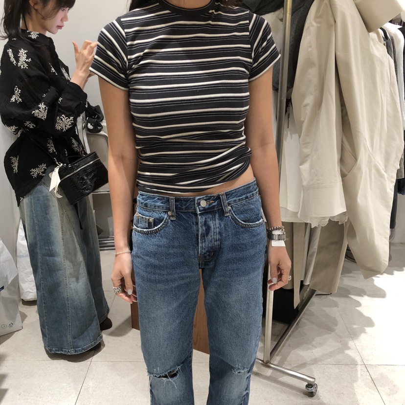 TEMPTING東大門直郵女裝新品人氣職業26春夏T恤不含配飾條紋TEMPTINGT恤圖色3