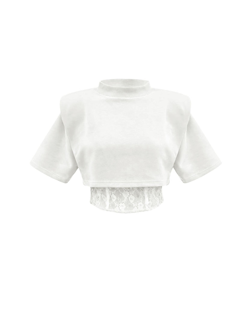 MURREN東大門實拍女裝新款時尚人氣休閑真品熱賣推薦T恤蕾絲MURRENT恤圖色1