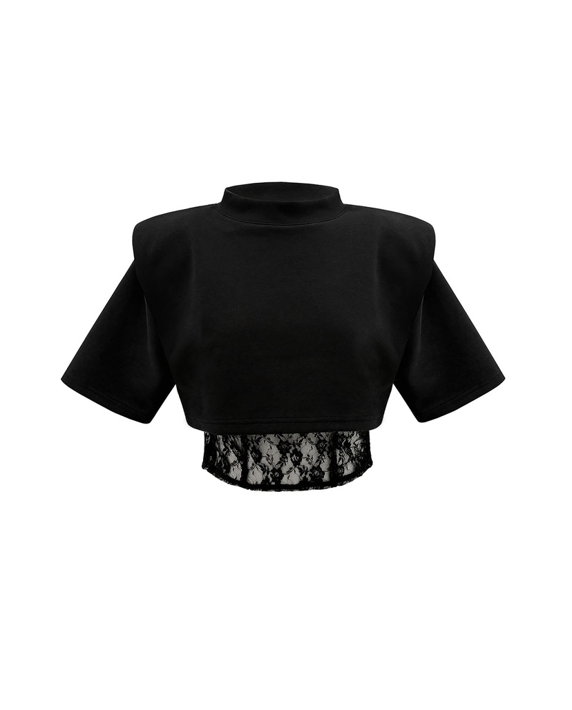 MURREN東大門實拍女裝新款時尚人氣休閑真品熱賣推薦T恤蕾絲MURRENT恤圖色2