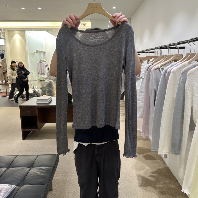 VEGETABLE東大門直郵女裝新品職業真品時尚人氣熱賣長袖T恤VEGETABLE長袖T恤圖色2