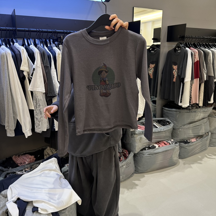 CREDITO東大門代購女裝新款休閑26春夏真品職業時尚長袖T恤CREDITO長袖T恤圖色3