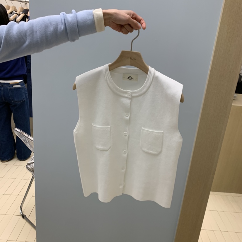 THEPLAN東大門實拍女裝新款人氣推薦職業休閑時尚馬甲口袋THE PLAN馬甲圖色2