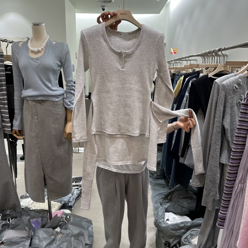 PART3東大門實拍女士新款推薦熱賣職業人氣長袖T恤假兩件Part.3長袖T恤