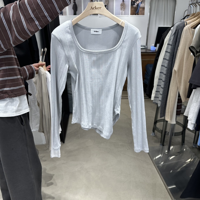 ACKER韓國代購女士新品熱賣推薦職業休閑26春夏時尚長袖T恤ACKER長袖T恤圖色1