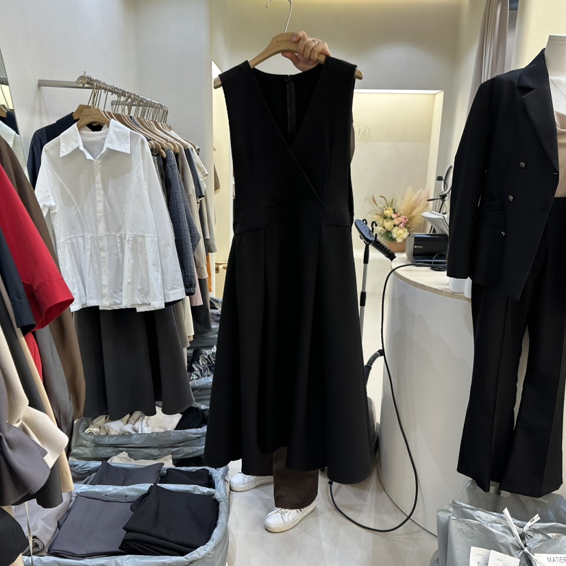 MATIERE東大門代購女士新款人氣真品26春夏職業休閑連衣裙MATIERE連衣裙圖色2黑色