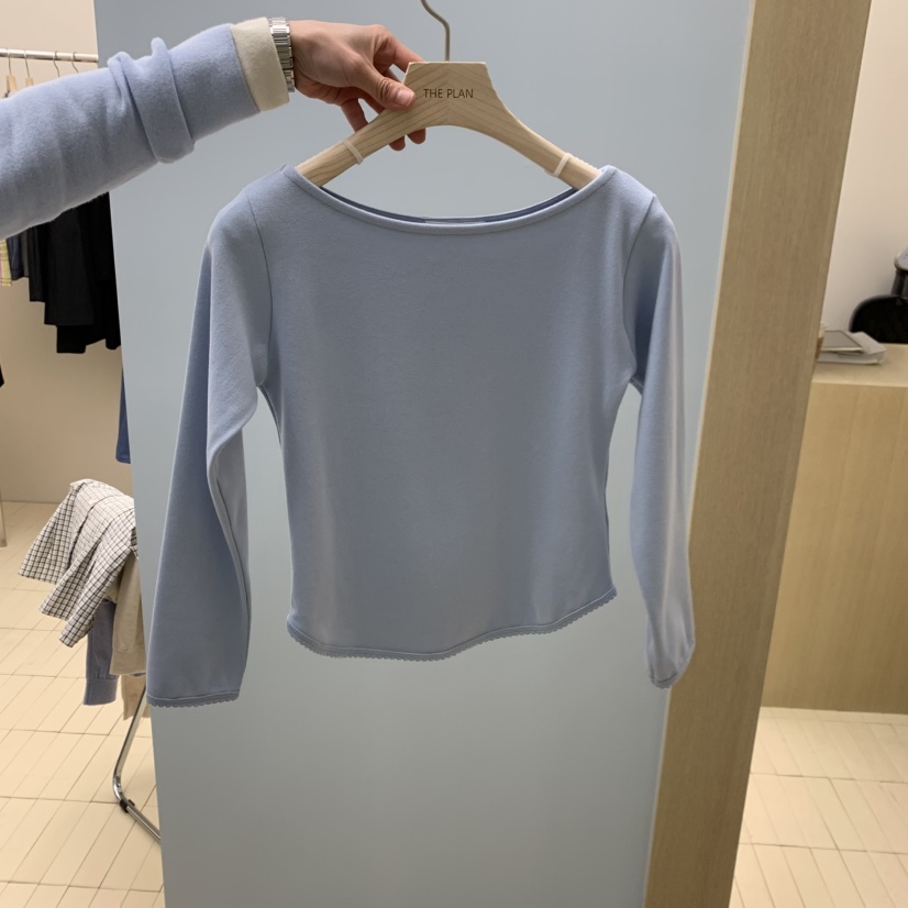 THEPLAN韓國直郵女士新品時尚推薦休閑26春夏長袖T恤船領THE PLAN長袖T恤圖色2