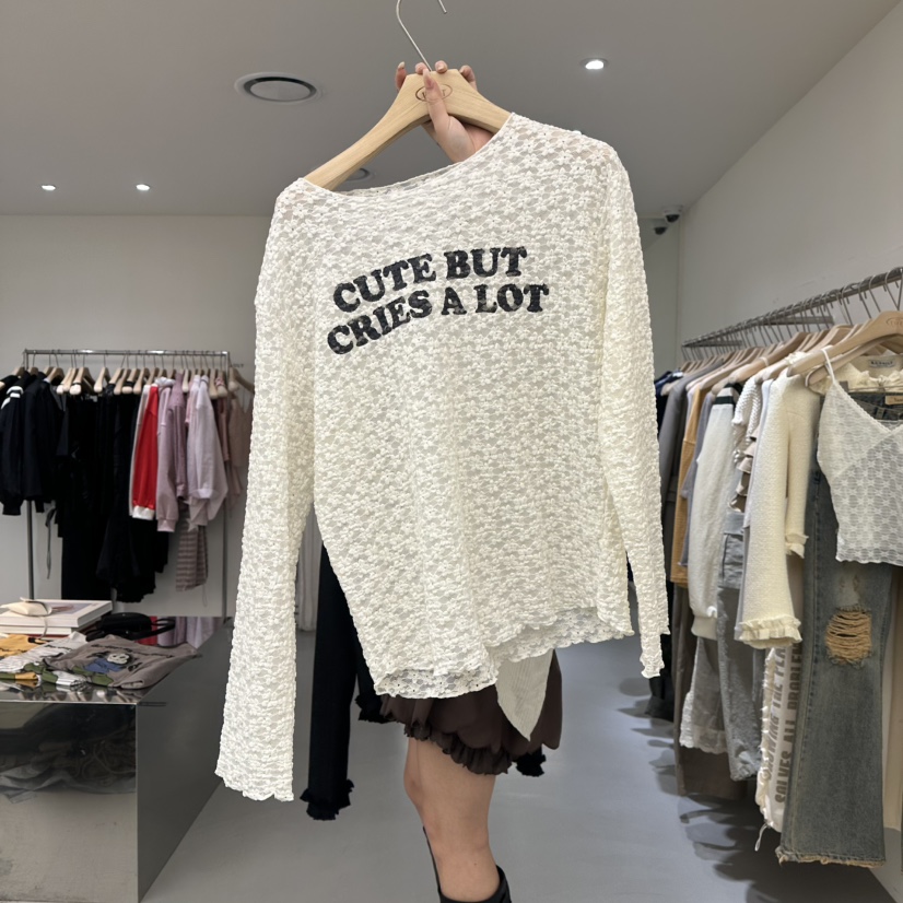 VAULT東大門代購女士新品人氣時尚休閑26春夏長袖T恤蕾絲VAULT長袖T恤圖色1