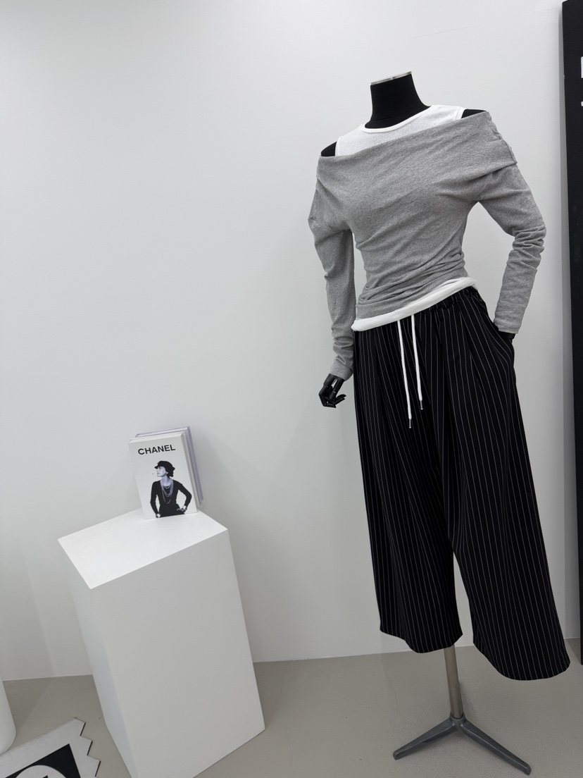 RED-A東大門代購女士新品休閑職業26春夏時尚休閑褲條紋RED-A休閑褲