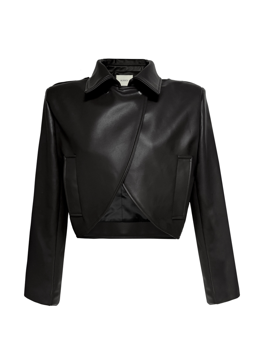 MURREN東大門實拍女裝新品人氣26春夏時尚真品推薦皮衣短款MURREN皮衣圖色2