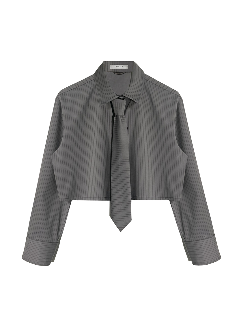 MURREN東大門代購女裝新品26春夏職業時尚襯衫蕾絲衫條紋MURREN襯衫/蕾絲衫圖色2