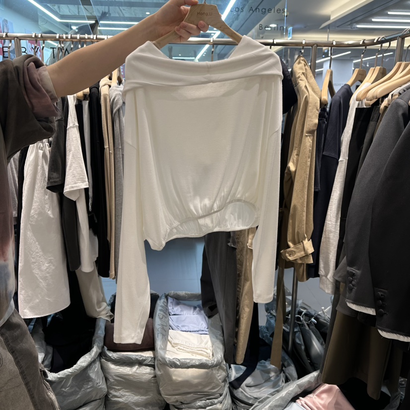 HONG.U東大門直郵女士新品26春夏時尚人氣熱賣職業長袖T恤HONG.U長袖T恤圖色1