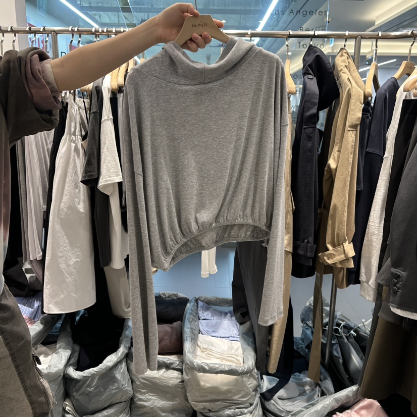 HONG.U東大門直郵女士新品26春夏時尚人氣熱賣職業長袖T恤HONG.U長袖T恤圖色2