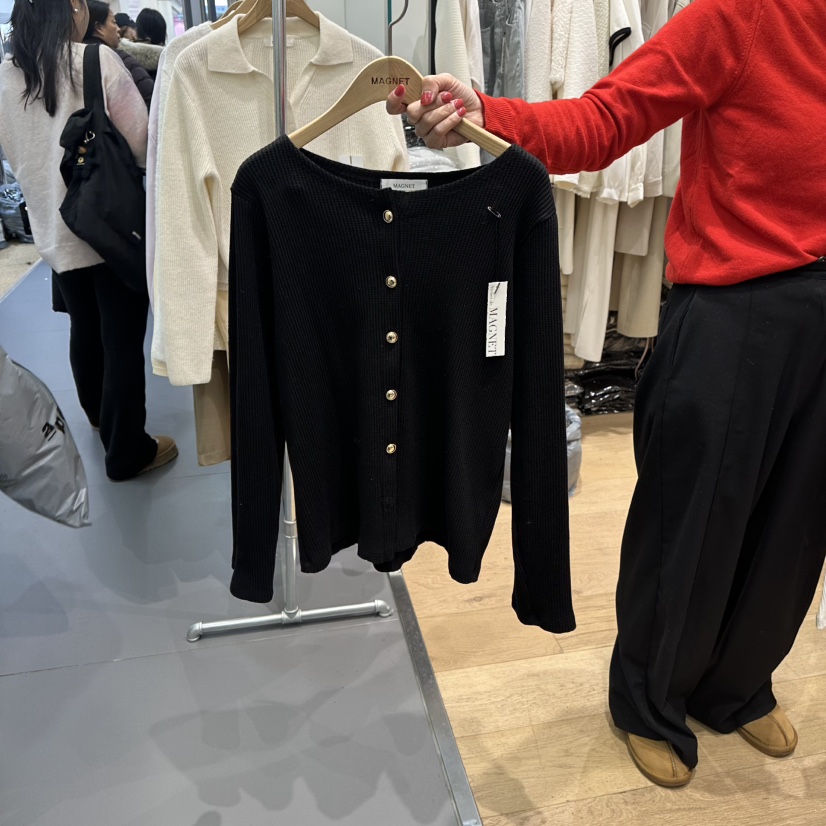 M.G.N韓國代購女裝新品推薦時尚熱賣針織衫華夫格格紋開衫MAGNET針織衫圖色3